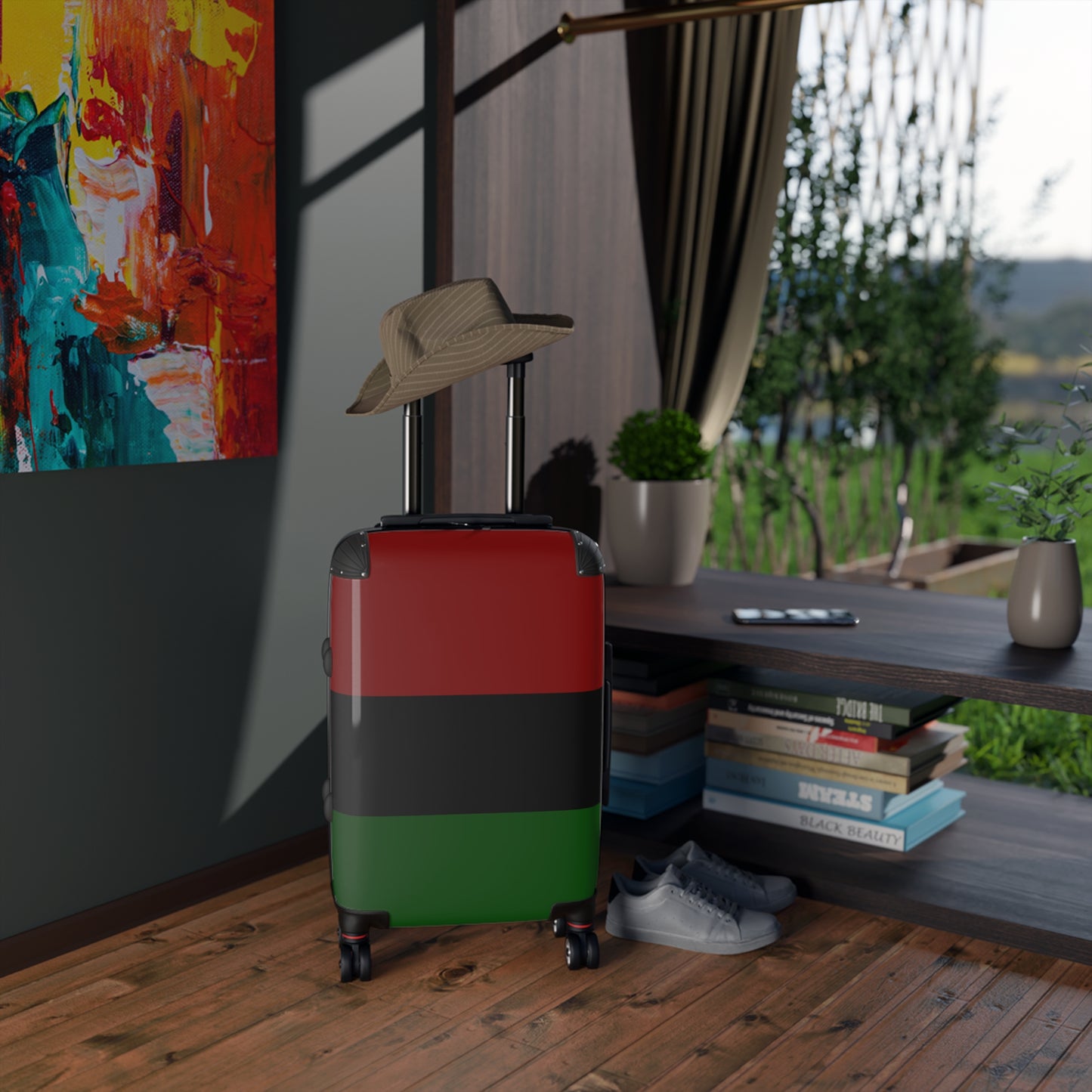 Red Black and Green Suitcase