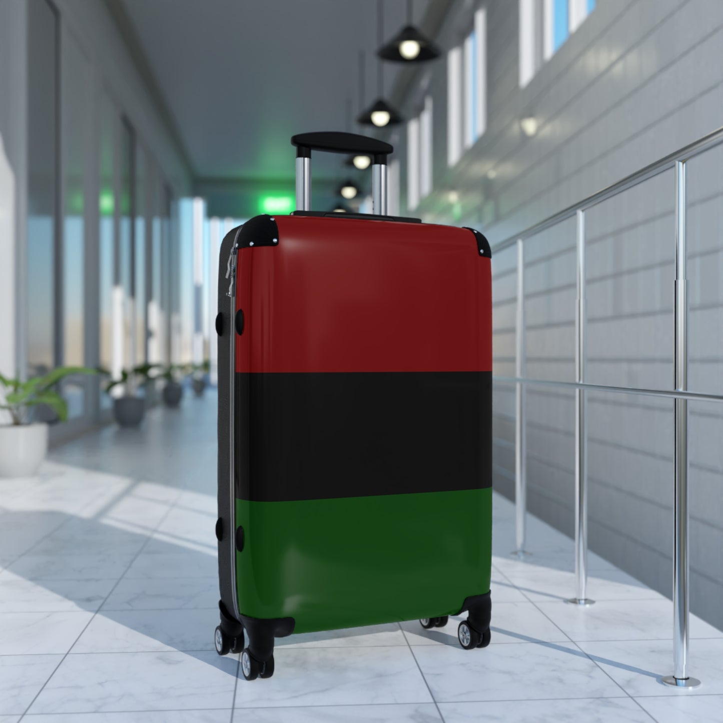 Red Black and Green Suitcase