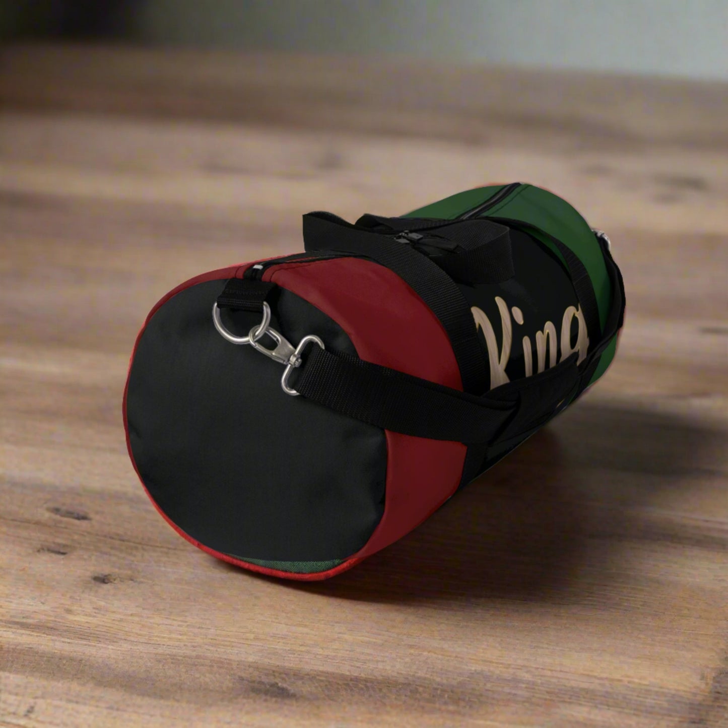 King Red Black and Green Duffel Bag