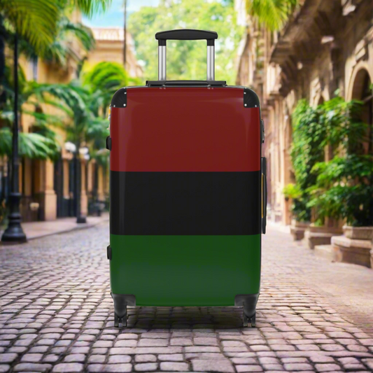 Red Black and Green Suitcase