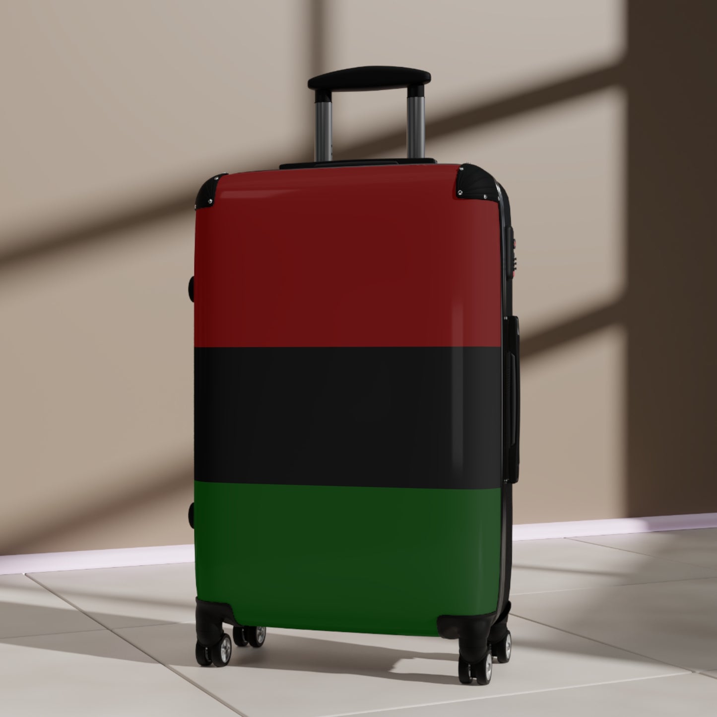 Red Black and Green Suitcase