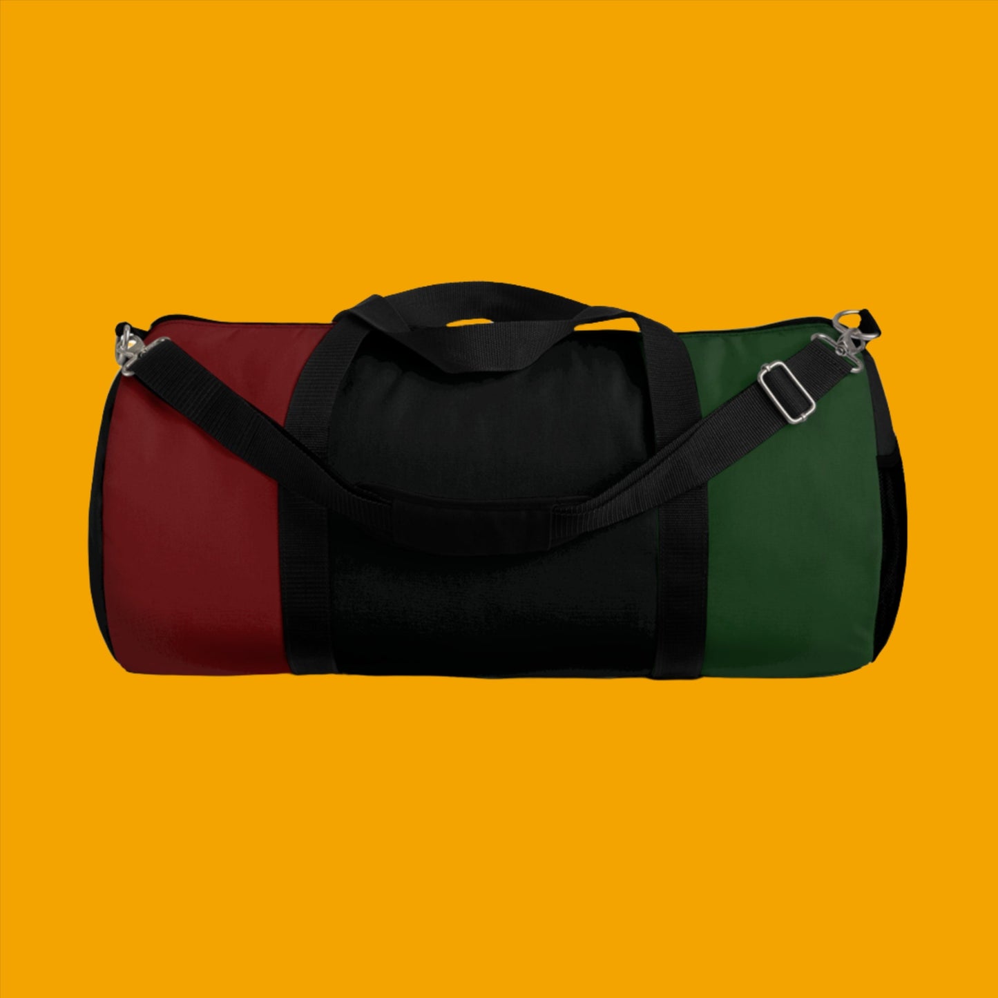 Red Black and Green Duffel Bag