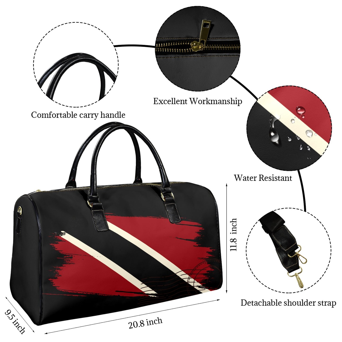 Limin’ Luxe - Faux Leather Travel Bag-Large  | Waterproof