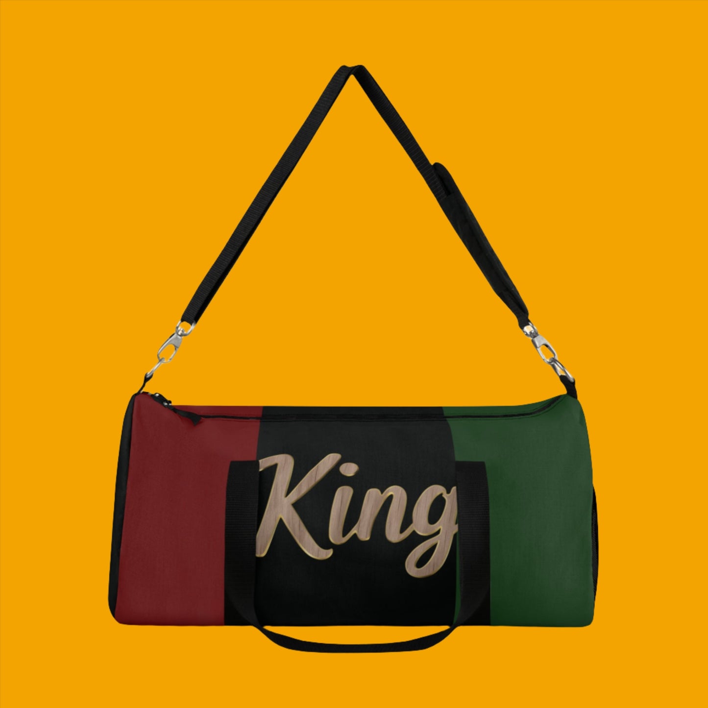 King Red Black and Green Duffel Bag