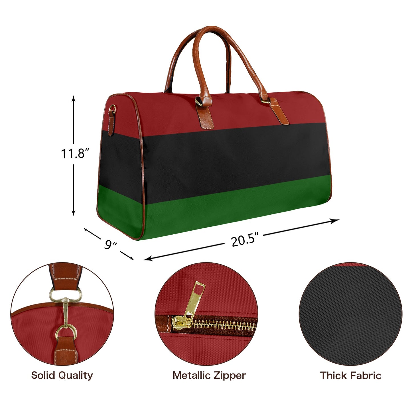 the Mel Representative - Red Black Green Travel Bag"